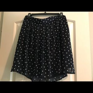 Navy blue polka dot skirt